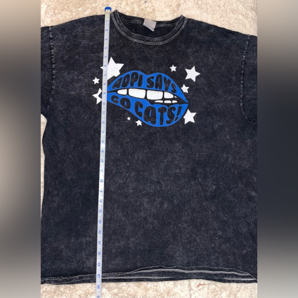 Graphic ADPi 'Go Cats' T-shirt in Black & Blue- Alpha Delta Pi size XL - Picture 4 of 7
